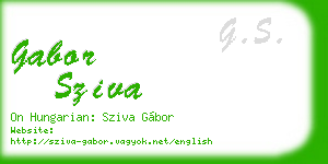 gabor sziva business card