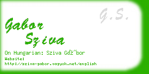 gabor sziva business card